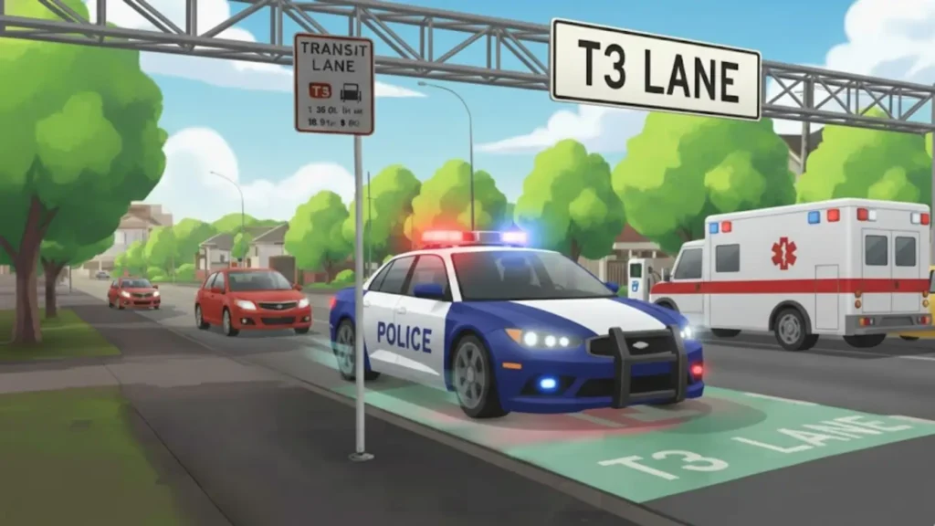 Emergency vehicle in T3 Lane