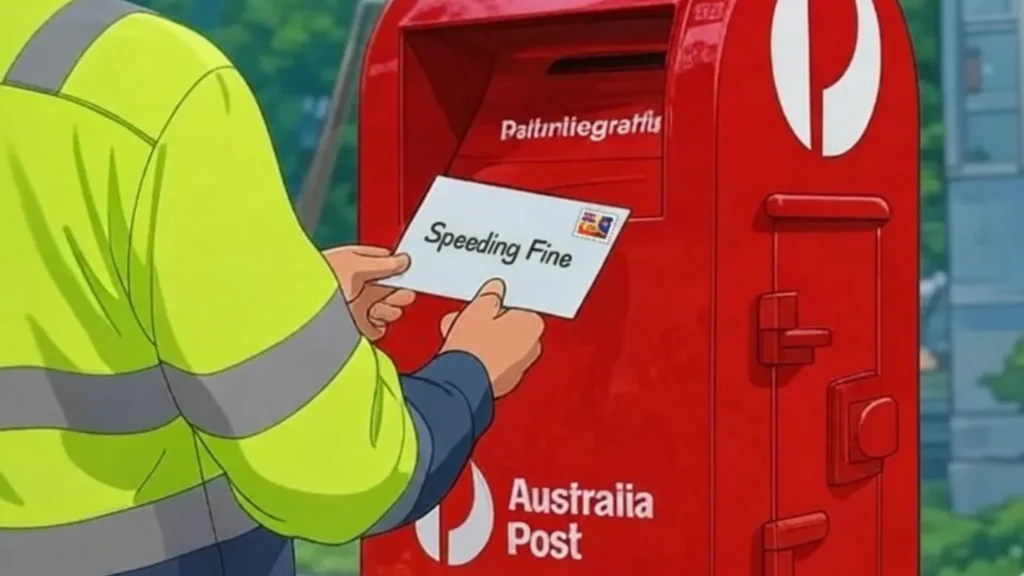official posting speeding fine to offender's registered address australia