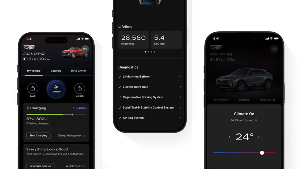 Cadillac mobile app features