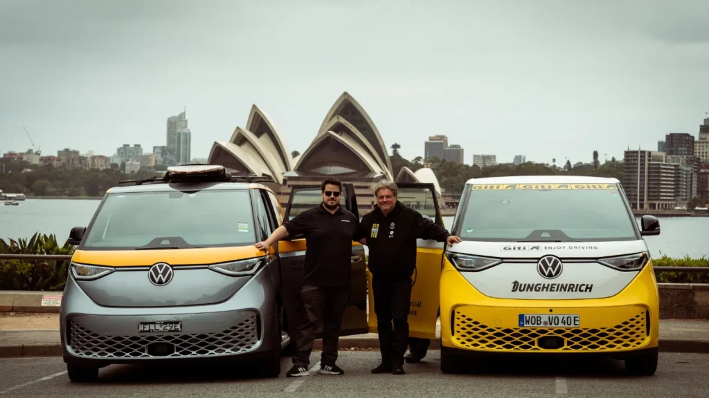 Rainer Zietlow his Volkswagen ID Buzz van in Australia