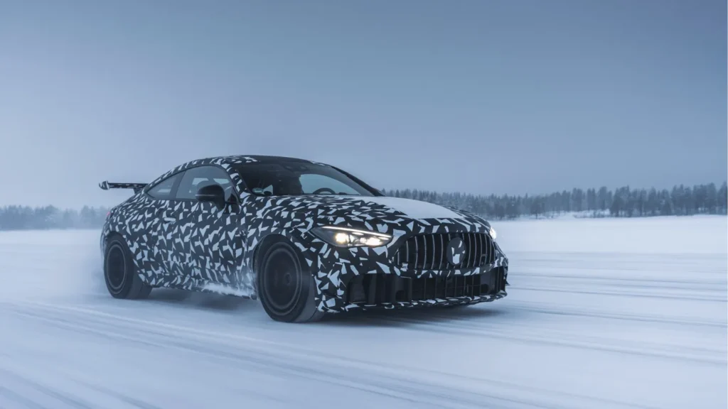 New Mercedes-AMG Mythos model under testing in Sweden front view
