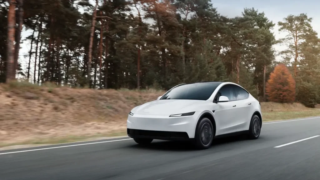 Tesla Model Y on the road