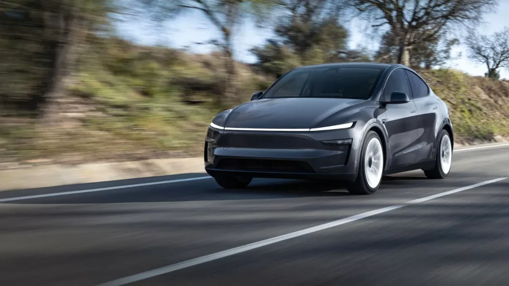 Tesla Model Y on the road