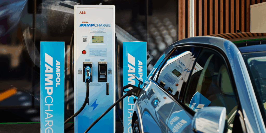 an ev charging at a public charging bay in Australia