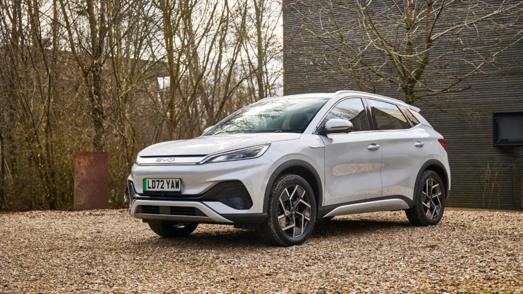 BYD Atto 3 parked near a home