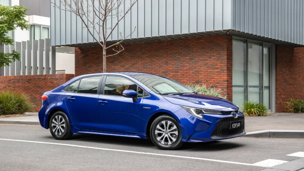Toyota Corolla sedan on the go