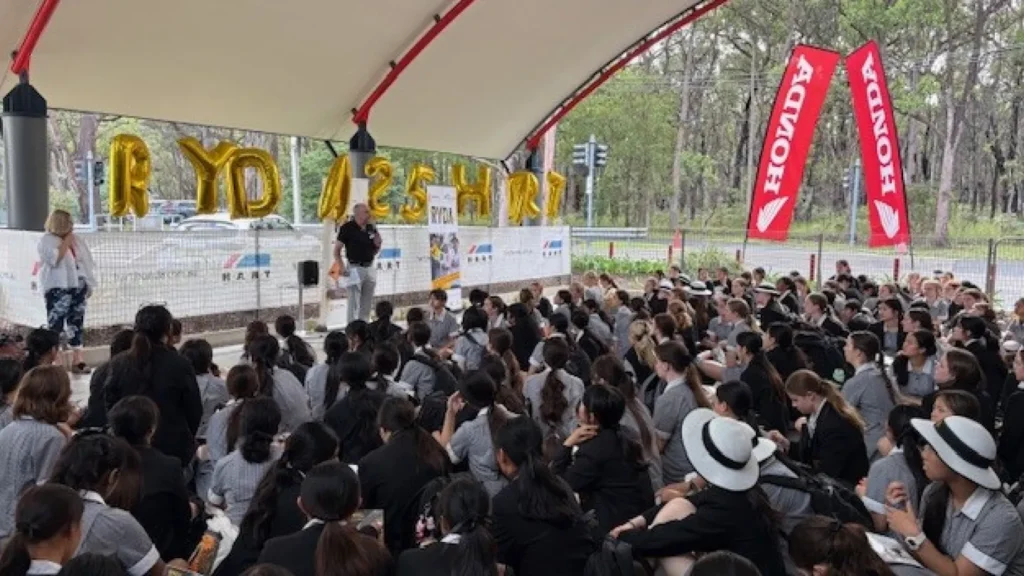 Abbotsleigh students celebrating 25 years of HART road safety education in St Ives