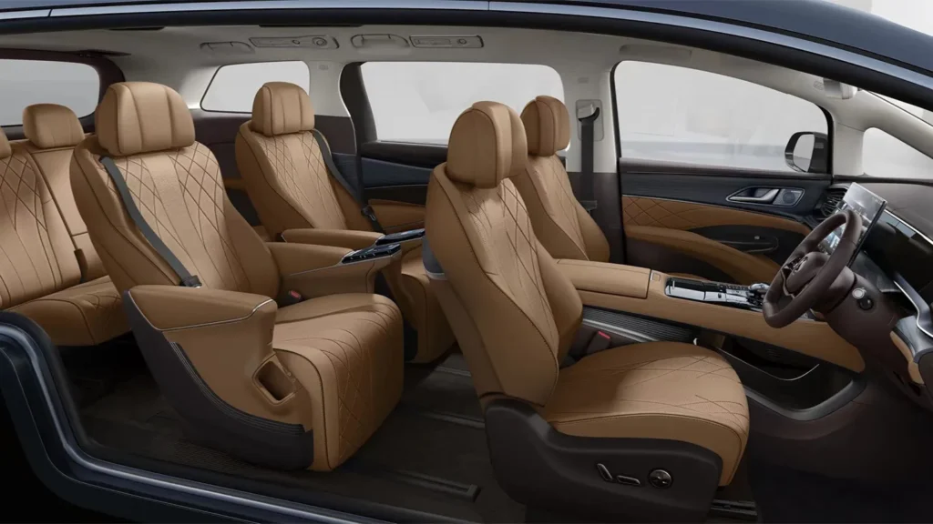 Bronze interior Denza D9 overseas model