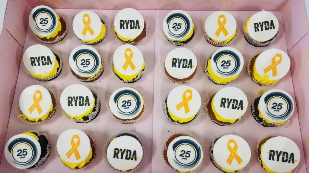 Commemorative cupcakes for RYDA 25 years of road safety education