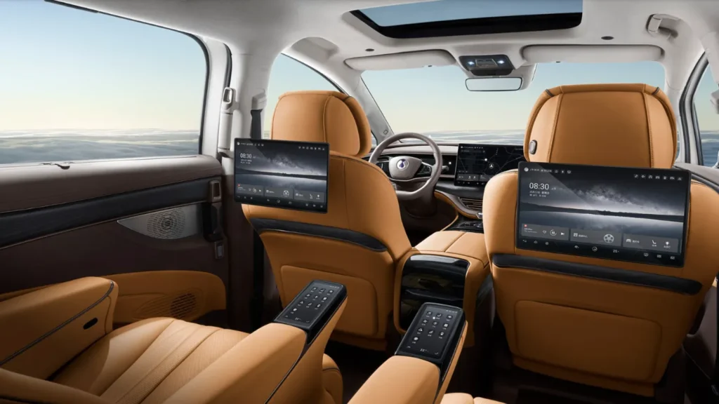 Denza D9 second row seats view overseas model