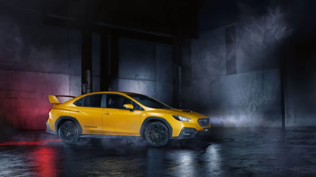Limited edition 2026 Subaru WRX AWD Club Spec Evo in sunrise yellow trim