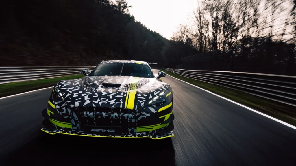 yellow green upcoming Mercedes AMG GT Black Series based on track sport concept
