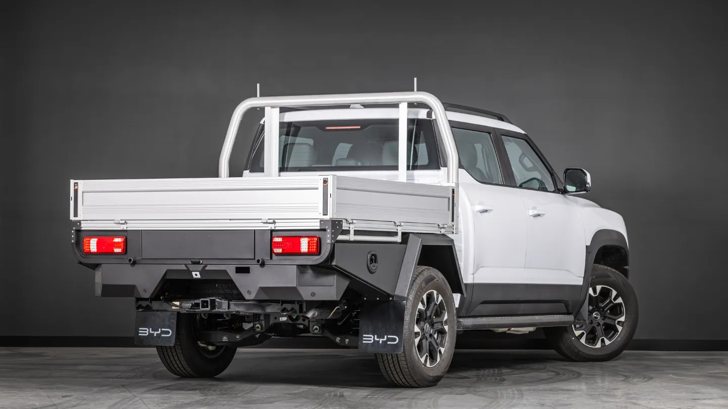 2026 byd shark 6 rear view with tray ground level