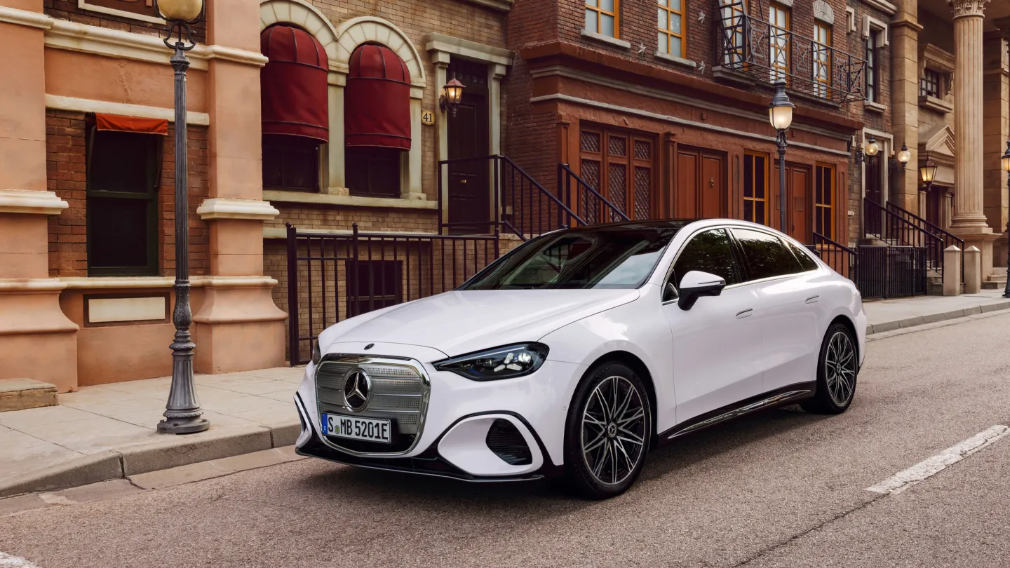 2027 Mercedes C-Class EV on road