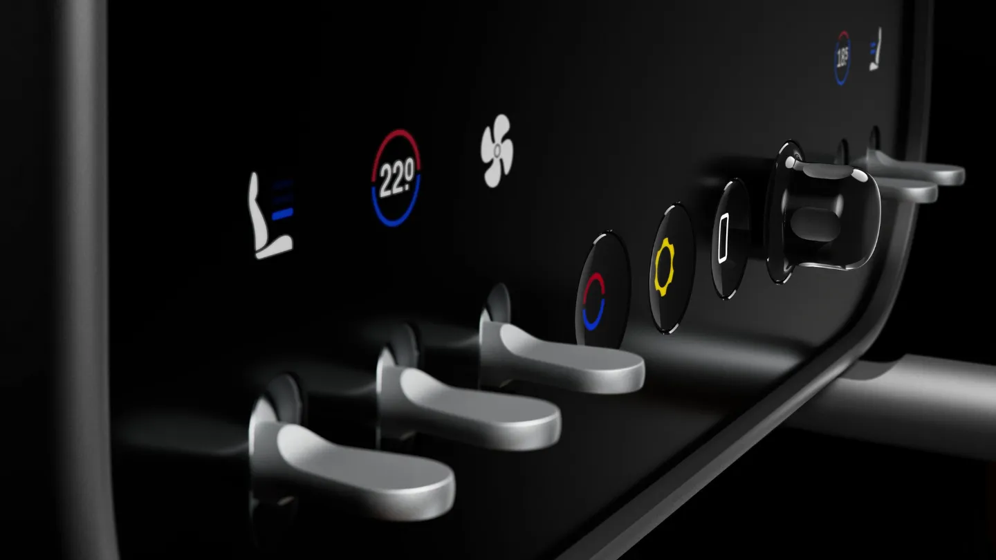 Ferrari Luce EV tactile toggle controls