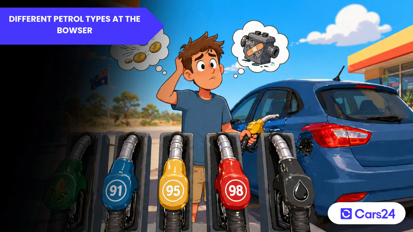 Different petrol types at the bowser