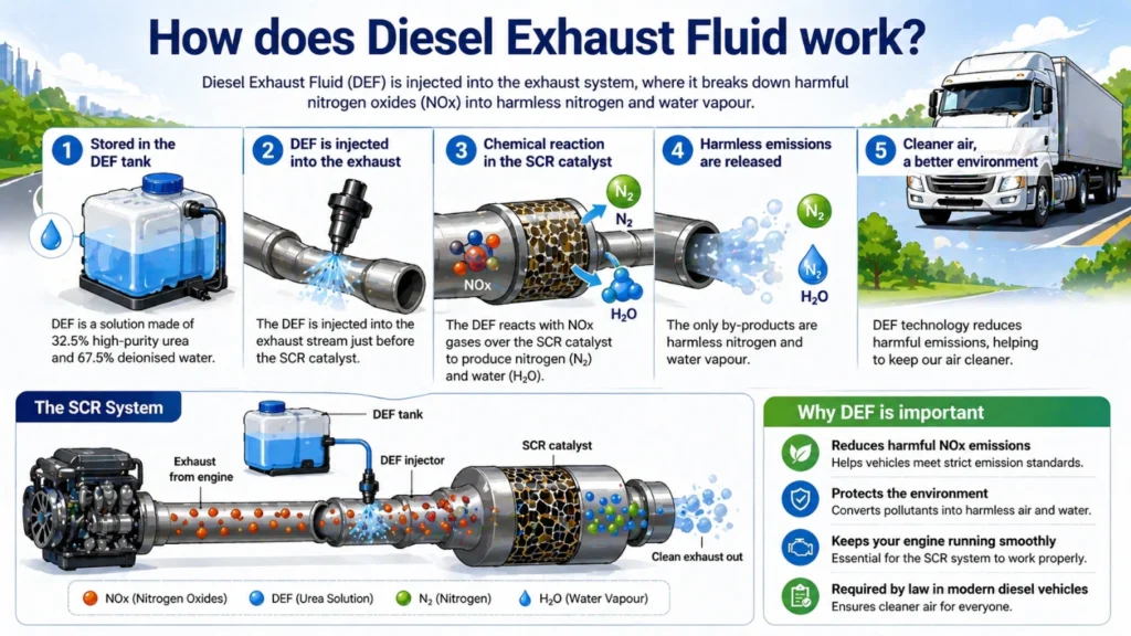 how does diesel exhaust fluid work