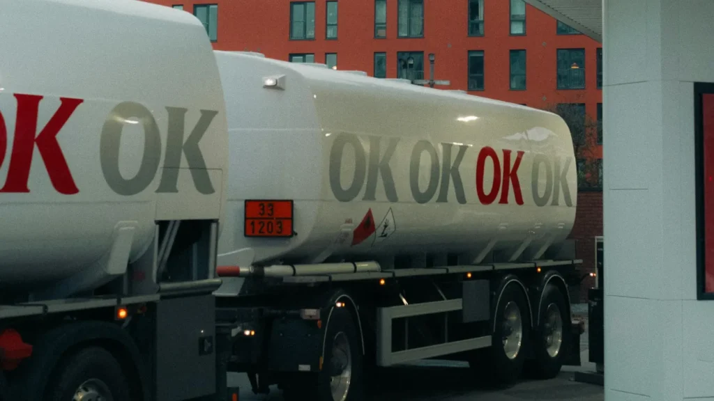 fuel tanker at the fuel station