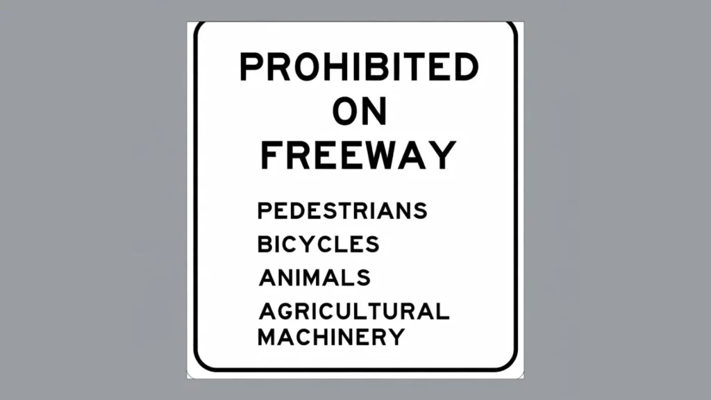 prohibited on freeway