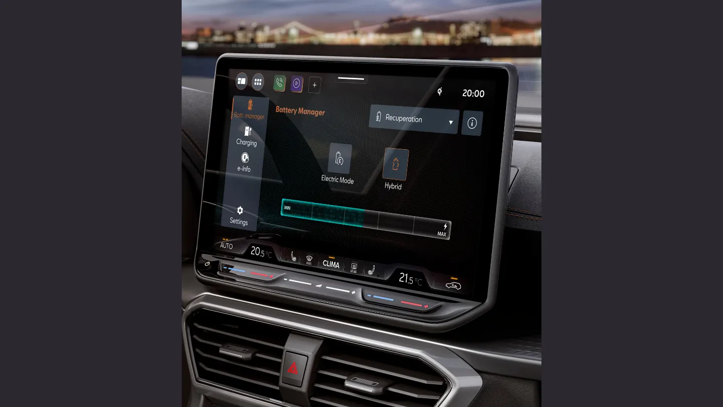 2026 Cupra Leon VZe PHEV 12 9 in infotainment screen