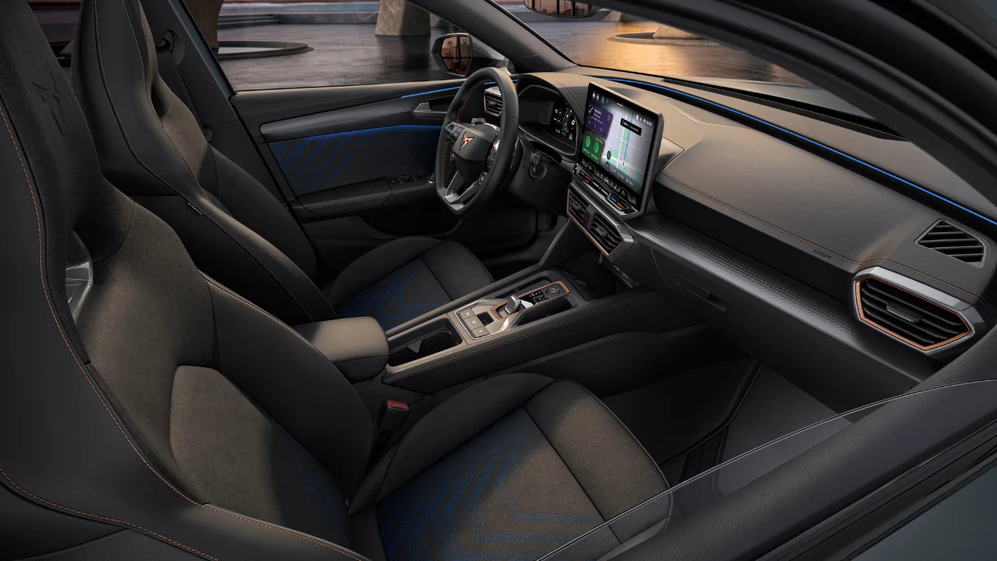 2026 Cupra Leon VZe PHEV interior cockpit cup bucket front seats