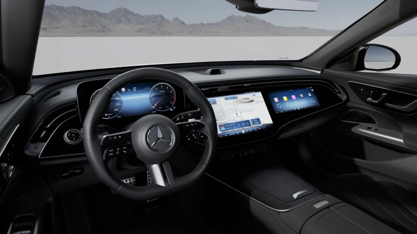 Mercedes-Benz E 300 AMG Night Edition interior cockpit steering wheel