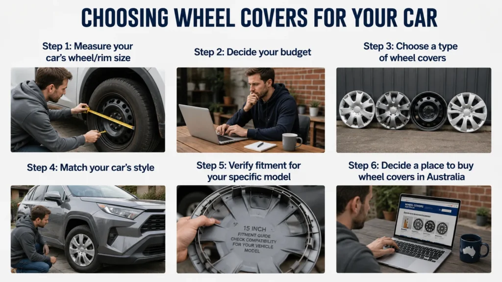 Steps to choose wheel covers for your car infographic