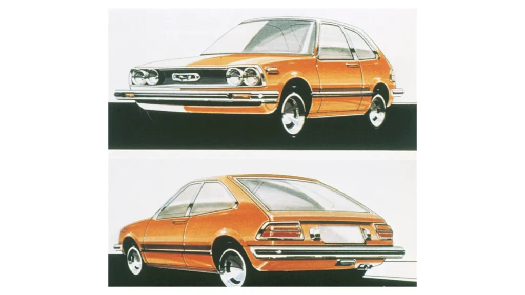 sketch of the first generation Honda Accord hatchback