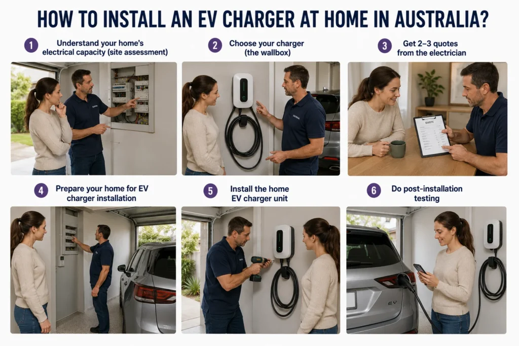 steps to install an ev charger at home in australia