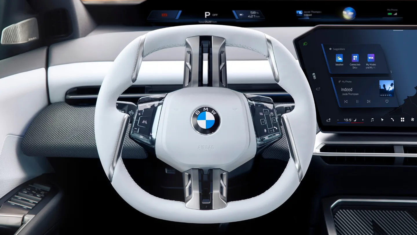 2026 BMW iX3 40 interior steering wheel