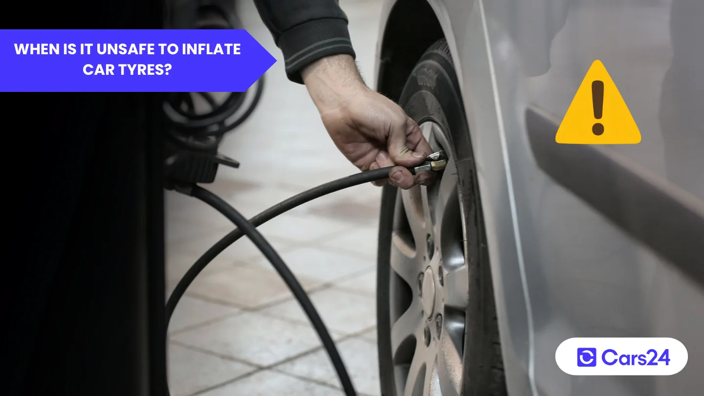 When is it unsafe to inflate car tyres Signs and risks banner photo
