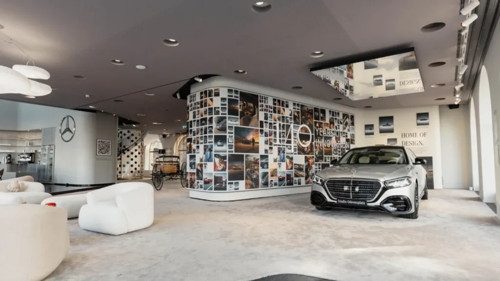 inside Mercedes benz studio Munich