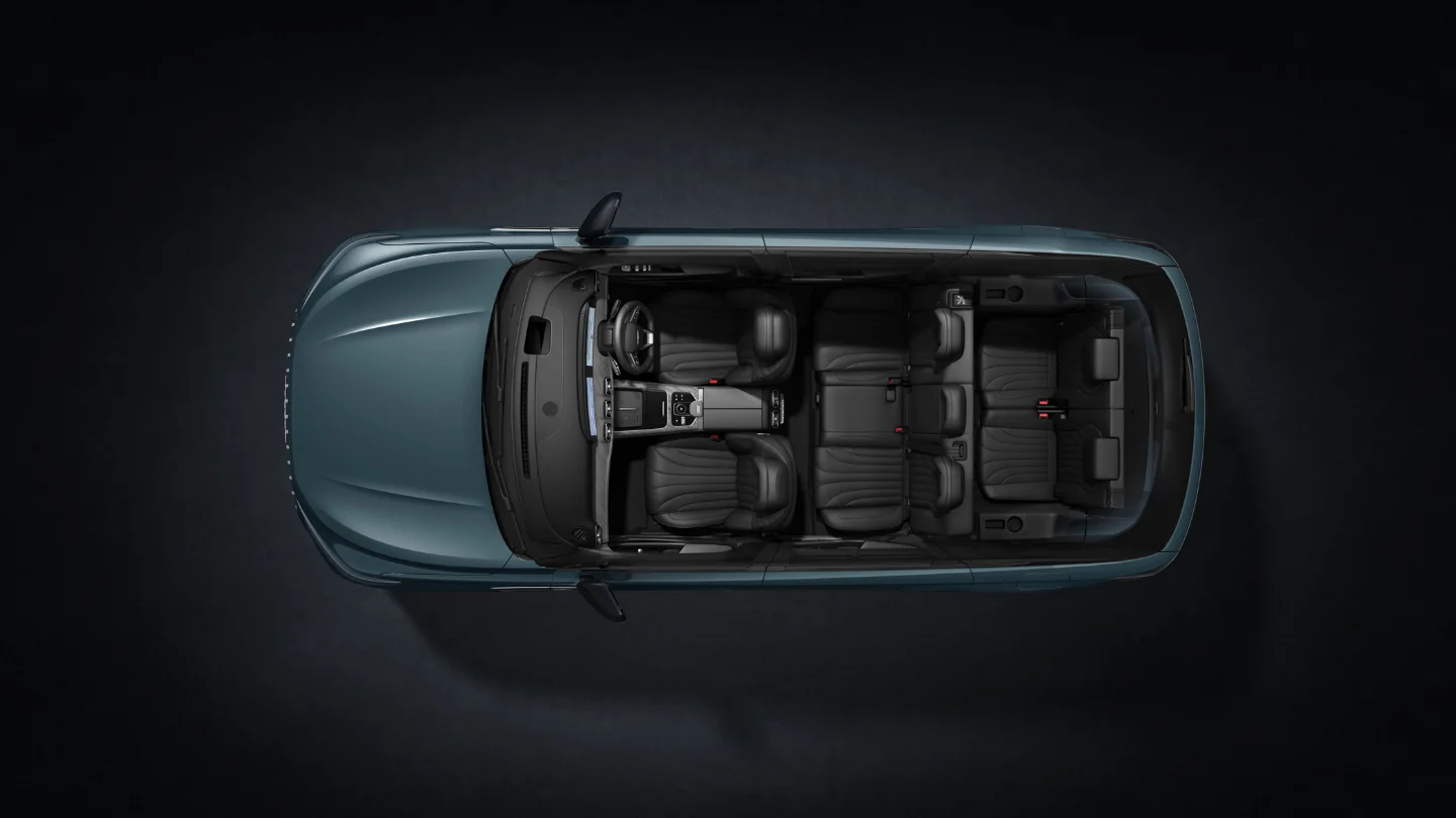 2026 Jaecoo J8 SHS interior seven seats layout top view