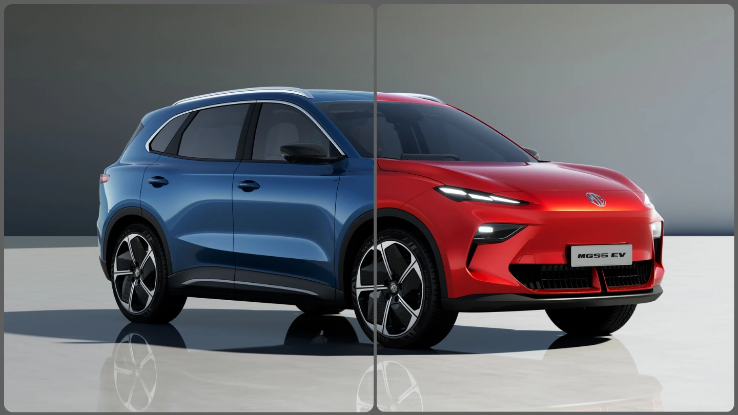 2026 MG S5 EV exterior blue and red color options