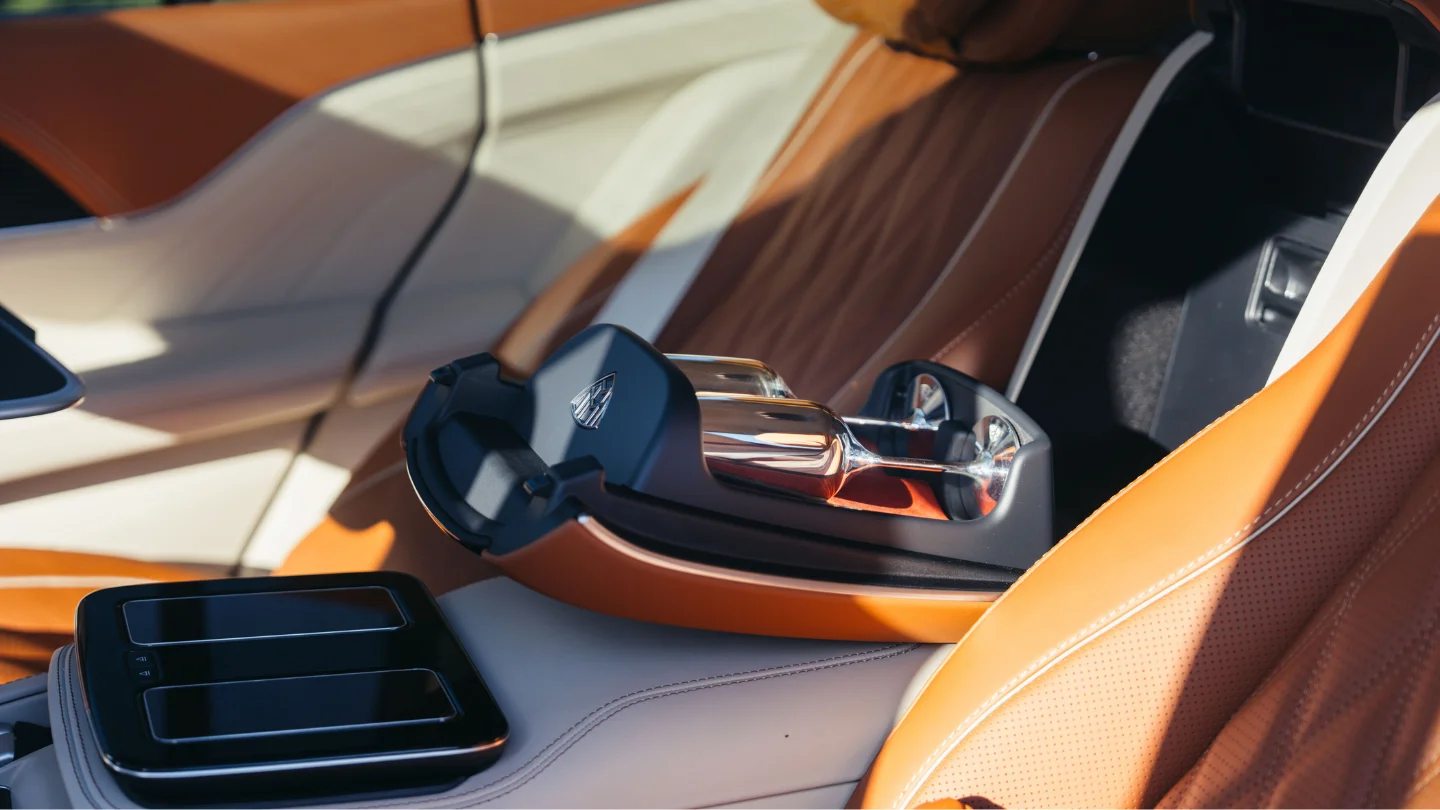 2027 Mercedes Maybach GLS interior champagne glass holder