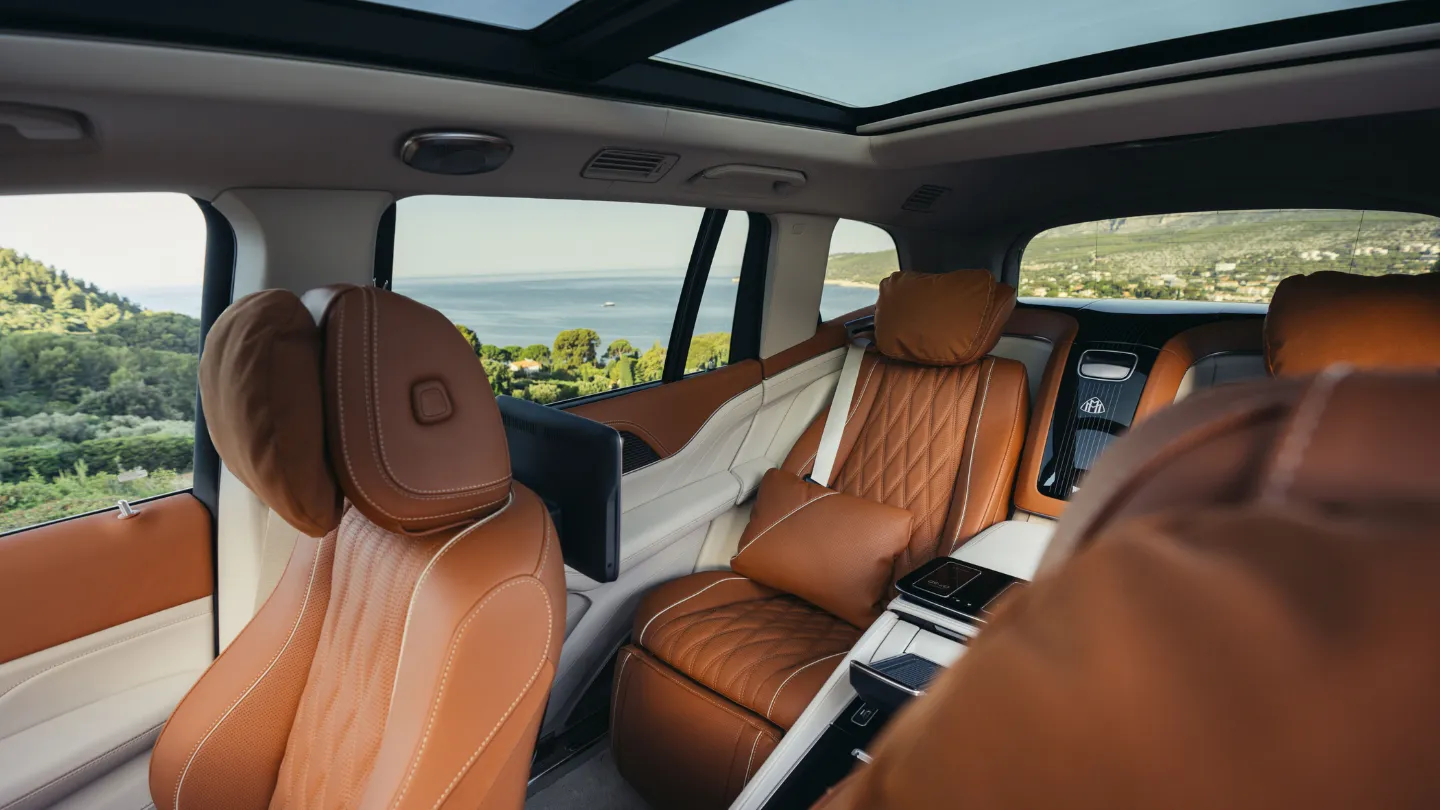 2027 Mercedes Maybach GLS interior rear seats sunroof