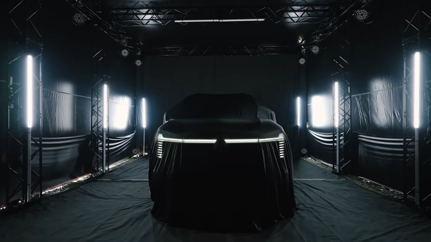 2027 Mitsubishi Pajero teaser video exterior covered headlights on