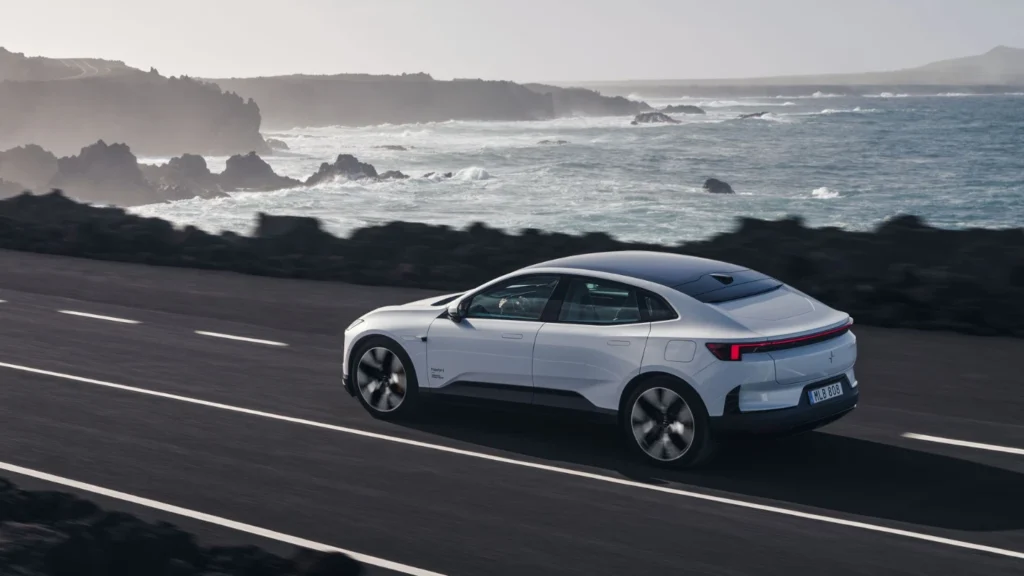 2027 Polestar 4 beach side road