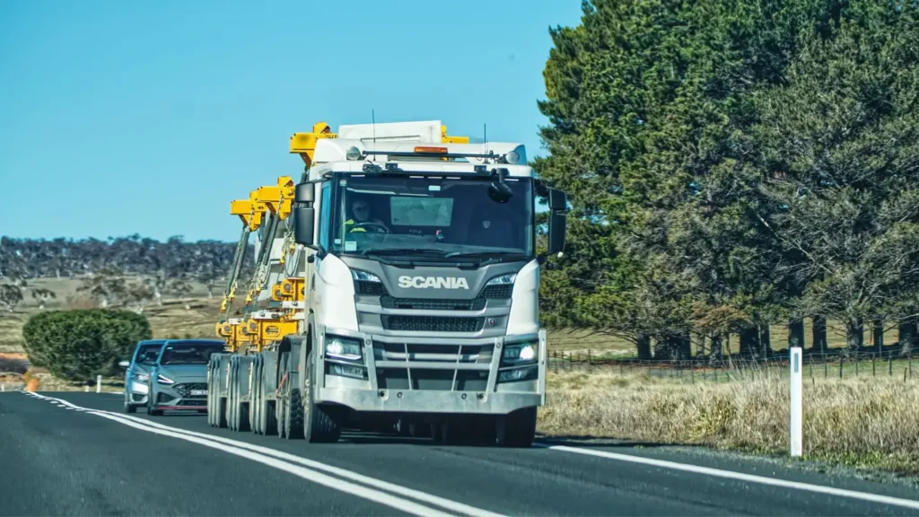 a truck with cargo on a road in Australia