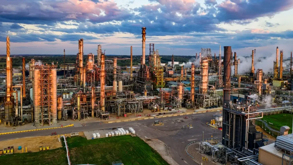 an oil refinery