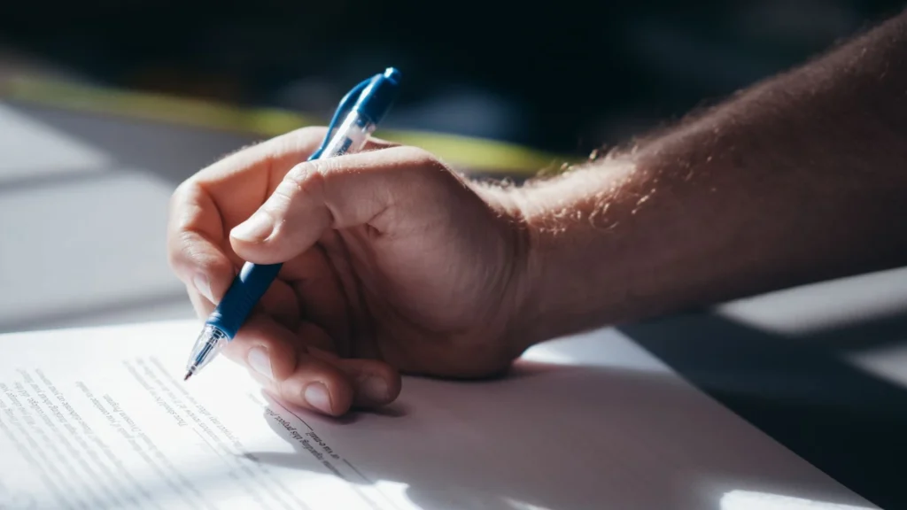 filling a form