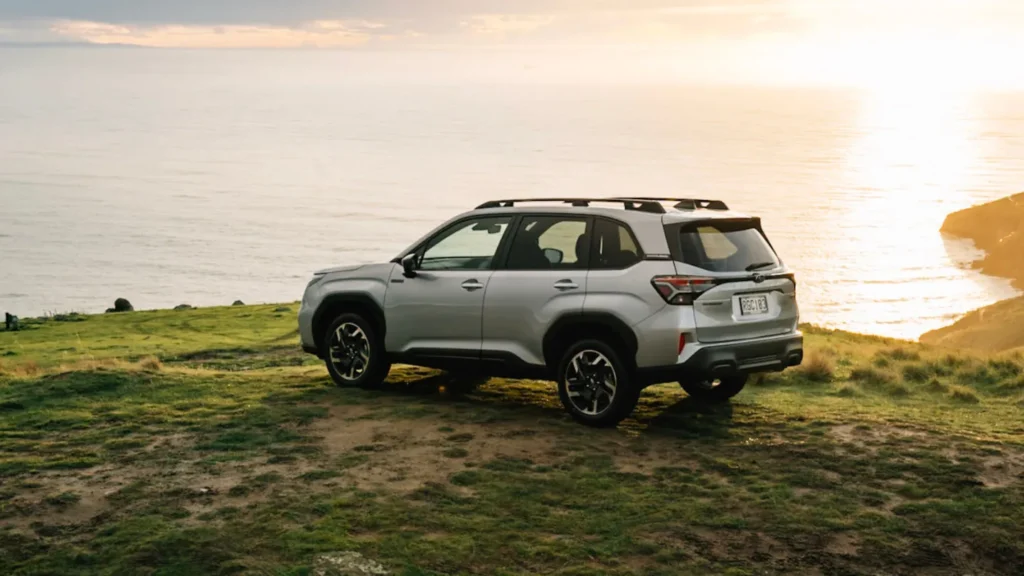 sixth generation Subaru Forester Hybrid on a hill