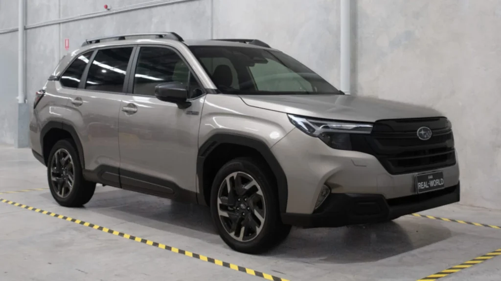 sixth generation Subaru Forester Hybrid under AAA testing