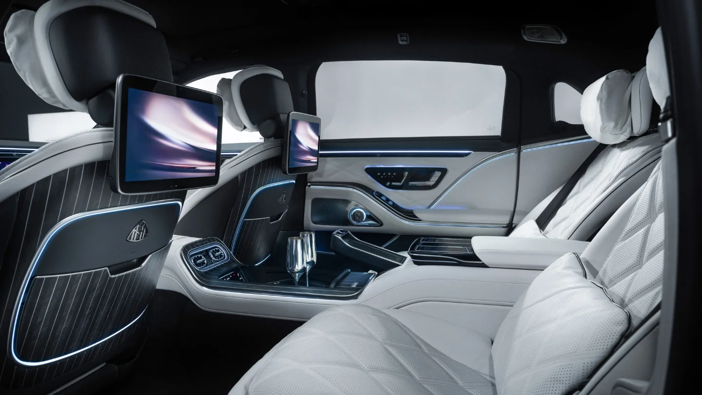 2027 Mercedes-Maybach S-Class interior dual rear screens