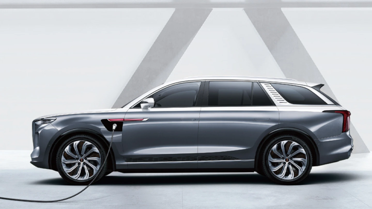 Hongqi EHS9 large electric SUV exterior charging