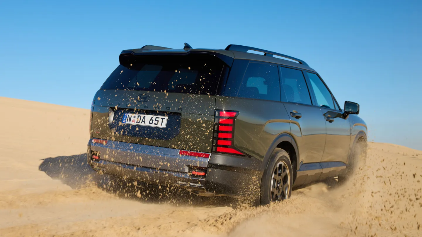 Hyundai Palisade XRT Pro exterior in sand
