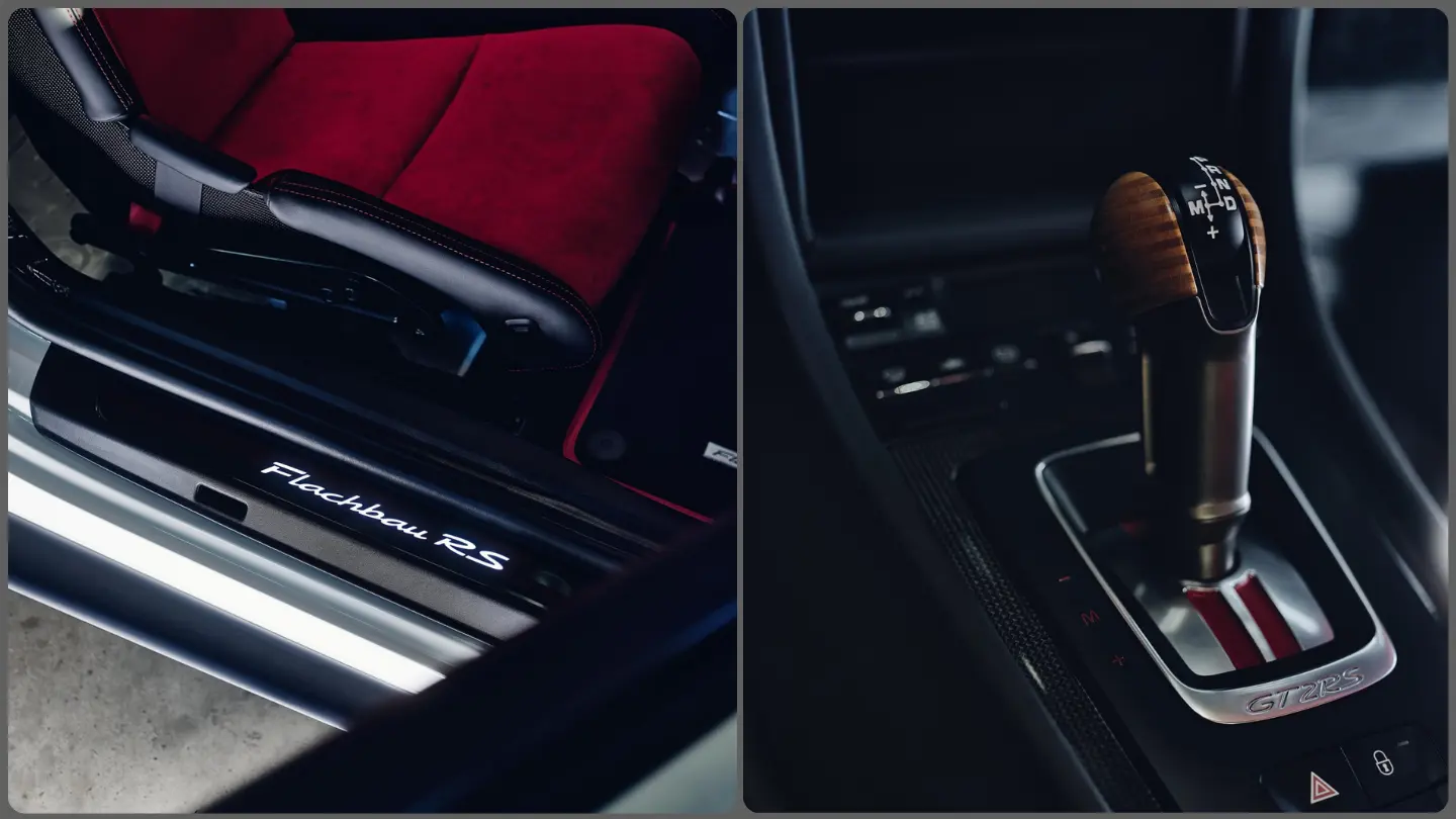 Porsche 911 Flachbau RS interior decals and gear lever