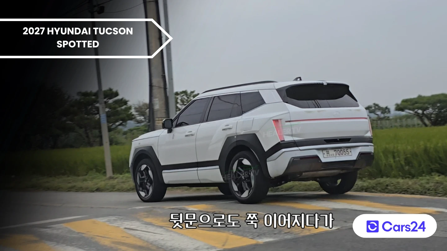 Redesigned 2027 Hyundai Tucson spotted in white paint option banner photo