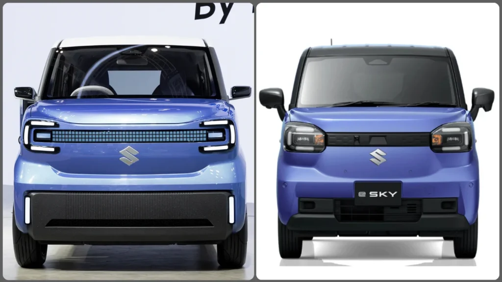 Suzuki Vision e Sky kei car left vs production e Sky right