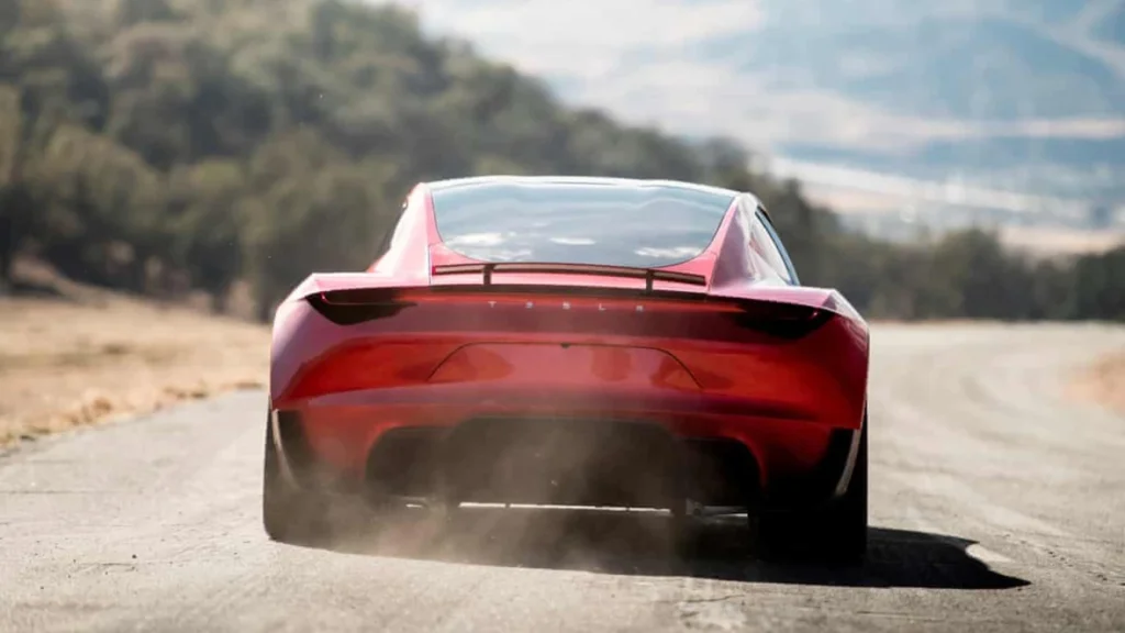 Second gen Tesla Roadster hypercar prototype exterior rear shot